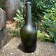 Antique Half Size Long Neck Flowerpot Wine Black Glass Pontil Utility Bottle