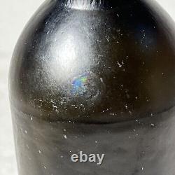 Antique Iron Pontil Black Glass Applied Lip Bottle