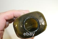 Antique Open Pontil Black Glass 8 Sided Snuff Bottle