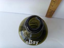 Antique Rare Free Blown Pint Black Glass Bottle 8 1740-1770 43/48