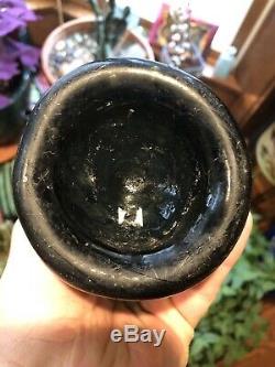 Antique Rum Bottle 17/1800s Super Color Black Glass Free Blown Crude Pontil