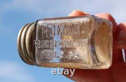 Antique VETERINARY bottle CHICKEN DIPTHERIA CURE withLABEL & EMBOSSING blown glass