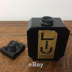 Antique Vintage EMPTY Guerlain LIU Black Glass 2.5 Oz. Perfume Bottle No Box