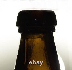 Antique Vtg Early 19th C 1820s Pontilled Black Glass Ale or Beer Bottle 7.5 In