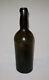 Antique Vtg Early 19th C 1820s Pontilled Black Glass Beer Or Wine Bottle 9.25 In