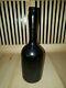 Antique Circa 1820s Freeblown Pontil Black Glass Long Neck Bottle