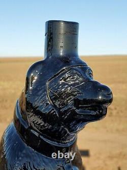 Antique vodka bottle damask N. L Shustov's bear ALT 1890. Thick heavy glass 10,2