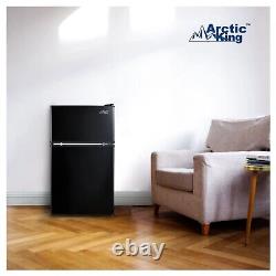 Arctic King 3.2Cu Feet Two Door Compact Refrigerator with Freezer, Black, E-star
