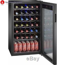 Arctic King Premium 34-Bottle Wine Cooler Chiller Black Glass Door LED Display