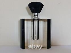 Art Deco Black & Clear Glass Perfume Bottle and Stopper
