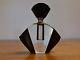 Art Deco Black & Clear Glass Perfume Bottle And Stopper #2