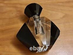 Art Deco Black & Clear Glass Perfume Bottle and Stopper #2