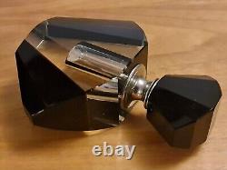 Art Deco Black & Clear Glass Perfume Bottle and Stopper #2