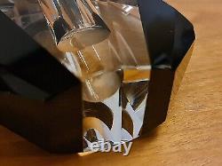 Art Deco Black & Clear Glass Perfume Bottle and Stopper #2