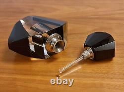 Art Deco Black & Clear Glass Perfume Bottle and Stopper #2