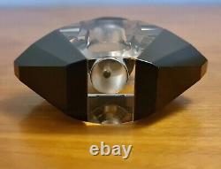 Art Deco Black & Clear Glass Perfume Bottle and Stopper #3