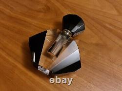 Art Deco Black & Clear Glass Perfume Bottle and Stopper #3