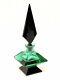 Art Deco Czech Hoffman Cut Green And Black Crystal Perfume Bottle