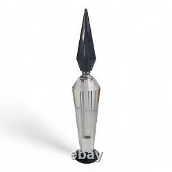 Art Deco Glass Perfume Bottle Vintage Black and Clear Glass Crystal