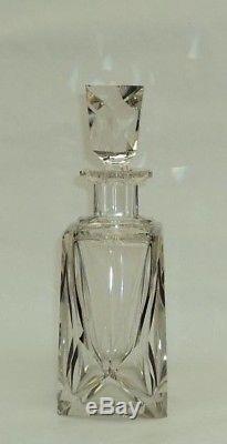 Art Deco Karl Palda Black Geometric Glass Wiskey Decanter Bottle