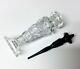 Art Deco Perfume Bottle Clear Glass Black Stopper With Dauber