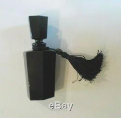 Art Deco Style Opaque Black Glass Perfume Bottle
