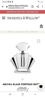 Art Deco Style Perfume Bottle Glass Black Heavy Large