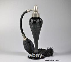 Art Glass-Black Correia Perfume Atomizer-1985-Signed & #'d Ltd Edition-#8/200
