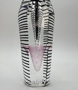 Art Glass Perfume Bottle 7 Black Striped M. LaBarbera Fire Island Signed 1987