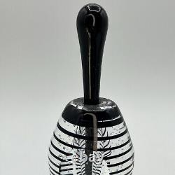 Art Glass Perfume Bottle 7 Black Striped M. LaBarbera Fire Island Signed 1987