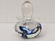 Art Glass Perfume Bottle Jerry Heer Lotton Studios Signed 1993 Blue & Black