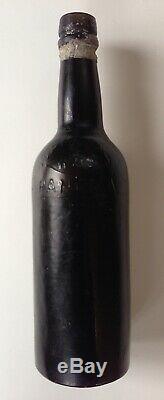 Aspinwall Gold Rush Pontiled 1850's Black Glass Antique Bottle
