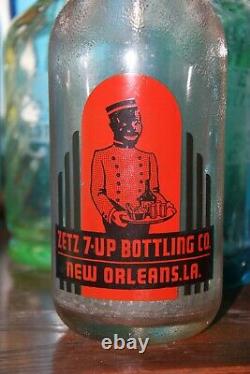 BLACK AMERICANA 7up NEW ORLEANS waiter 1920's soda water glass bottle siphon