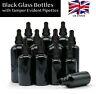 Black Glass Dropper Bottles With Pipette Eye Drop Oils Aromatherapy Wholesale