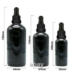 BLACK Glass Dropper Bottles with Pipette Eye Drop Oils Aromatherapy Wholesale