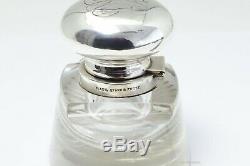 BLACK, STARR & FROST Sterling Silver Crystal Glass Ink Bottle Inkwell VINTAGE