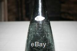 BLENKO 920 Charcoal Decanter With Stopper Mid Century Modern Art Glass Bottle