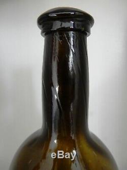Bagot circa 1780 Staffordshire black glass small sealed wine bottle