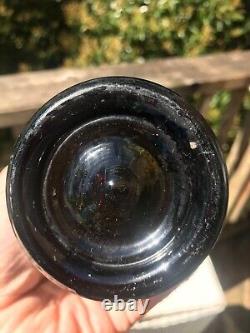 Beautiful Antique Dark Black/Green Blown Bottle