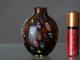 Beautiful Chinese Brown Glass Snuff Bottle With Brightly-colored Cane Inclusions