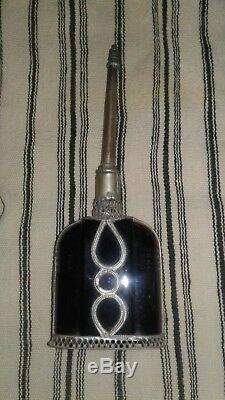 Berber Old Vintage Perfume Glass Bottle Refillable Filigree Ornate Brass Overlay