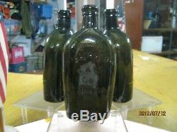 Best Ever 1/2 Pt. Flask Black Glass Willington Liberty Eaglew. Willington, Conn