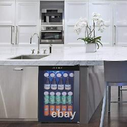 Beverage Refrigerator and Cooler 85 Can or 60 Bottles Capacity With Glass Door