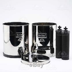 Big Berkey Water Purifier w2 Black Filters + Stand + Sight Glass Spigot + Bottle