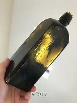 Bitters Bottle Dr Hostettor's Unembossed Civil War Black Glass Unembossed 1860s