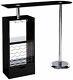 Black Bar Table With Wine Bottle Storage And Glass Top By Coaster 120451