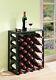 Black Finish Metal Wine Rack Glass Table Top Display Storage Holds 32 Bottles