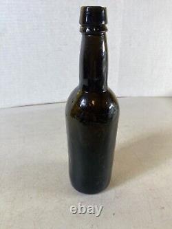 Black Glass Alcohol 1850-65 Civil War Bottle 7C17