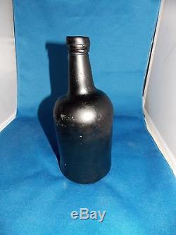 Black Glass Botle Open Pontil Liquor Bottle