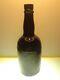 Black Glass Bottle 3 Piece Mold Dipped Applied Top Embossed G W & J